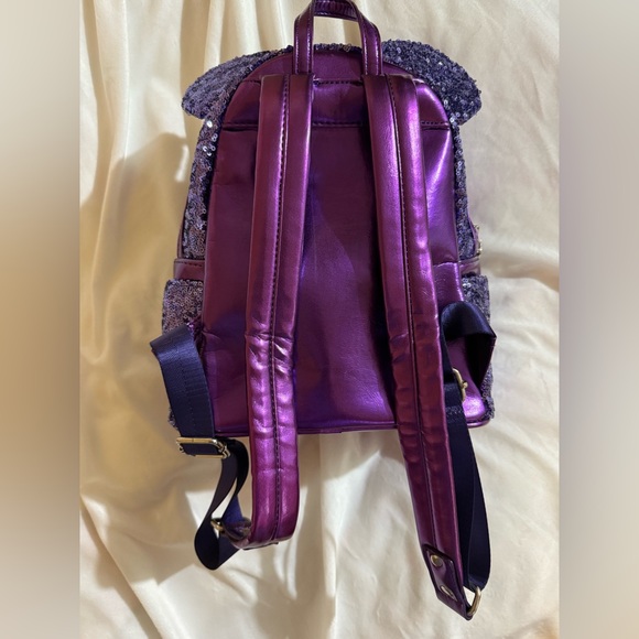 Loungefly Disney Parks Sparkling Purple Sequin Backpack - Picture 4 of 4